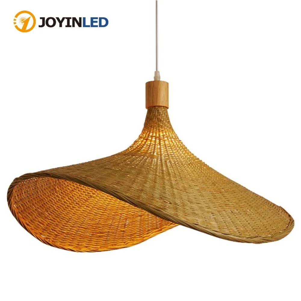 Wicker Pendant Shade - JOYINLED Woven Pendant Light Wicker Shade