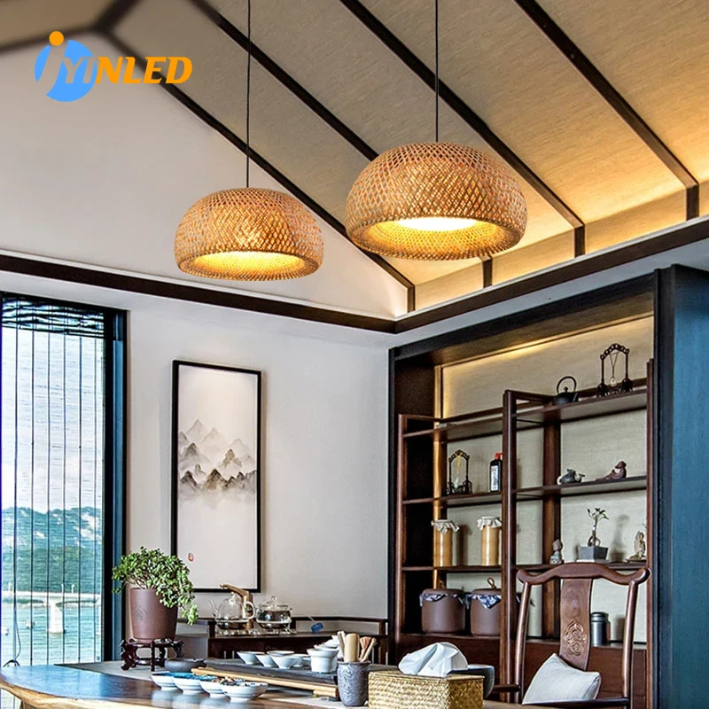 Natural Rattan Wicker E27 Chan - Wicker Pendant Shade 评论和价格