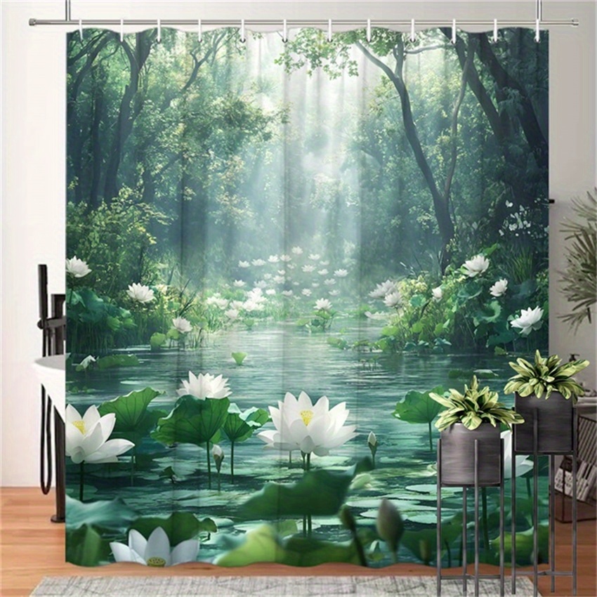 Lotus Forest Shower Curtain Po - Interior Design Zen 评论和价格