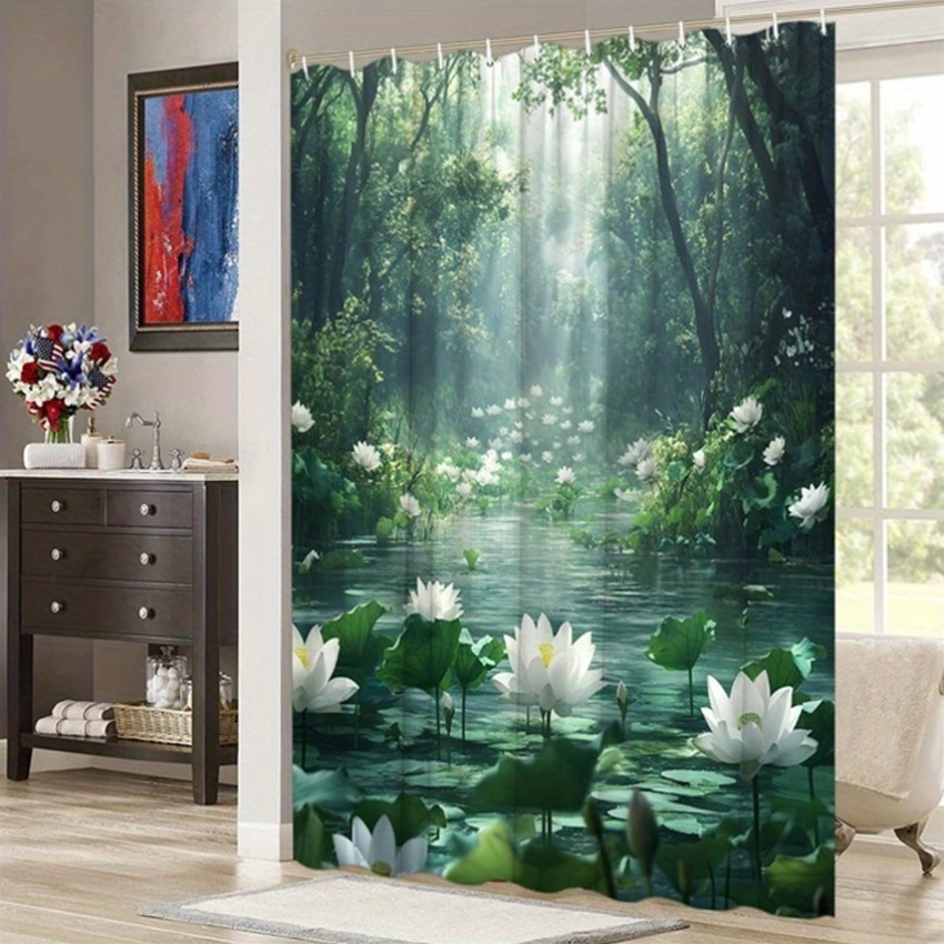 Lotus Forest Shower Curtain Po - Interior Design Zen 评论和价格