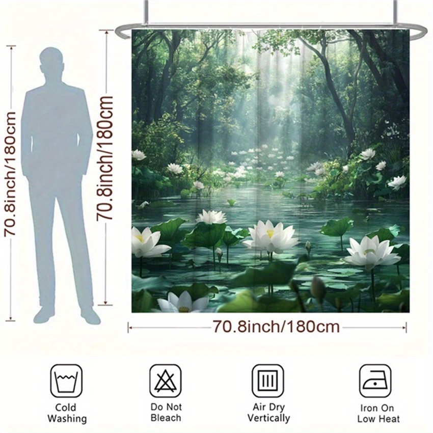 Lotus Forest Shower Curtain Po - Interior Design Zen 评论和价格