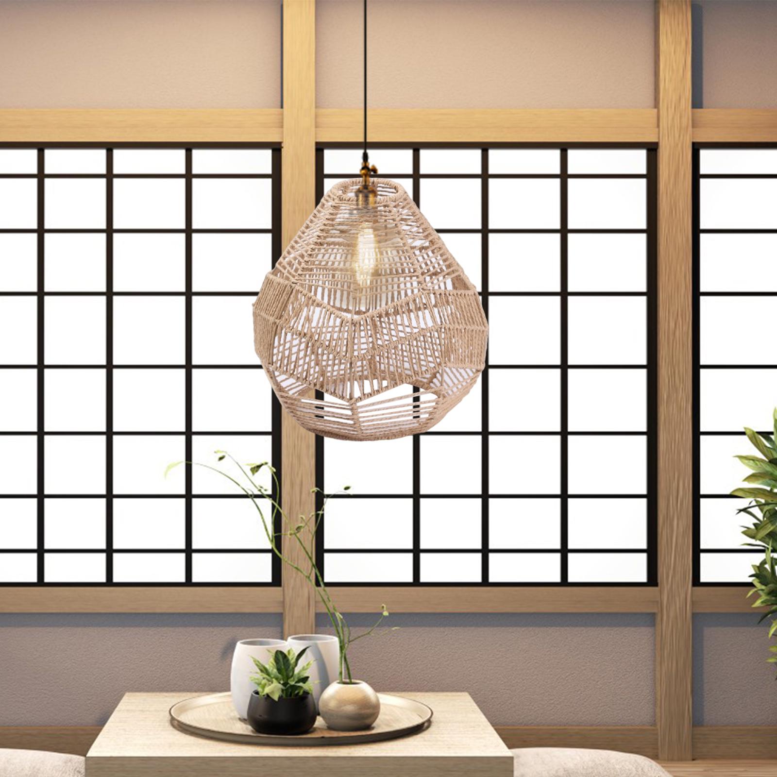 Boho Pendant Lamp Shade Paper  - Wicker Pendant Shade 评论和价格