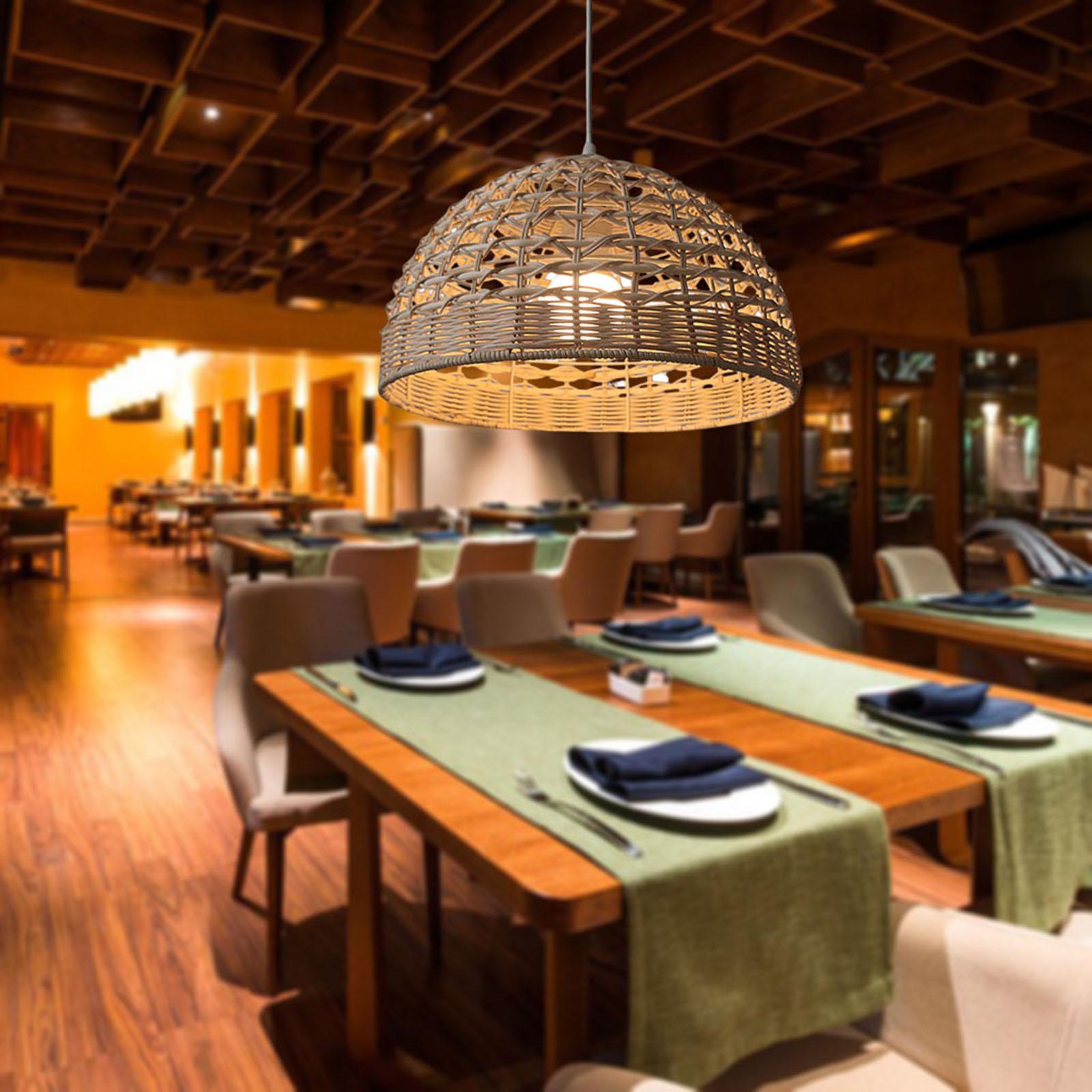 Rattan Lampshade Wicker Pendan - Wicker Pendant Shade 评论和价格
