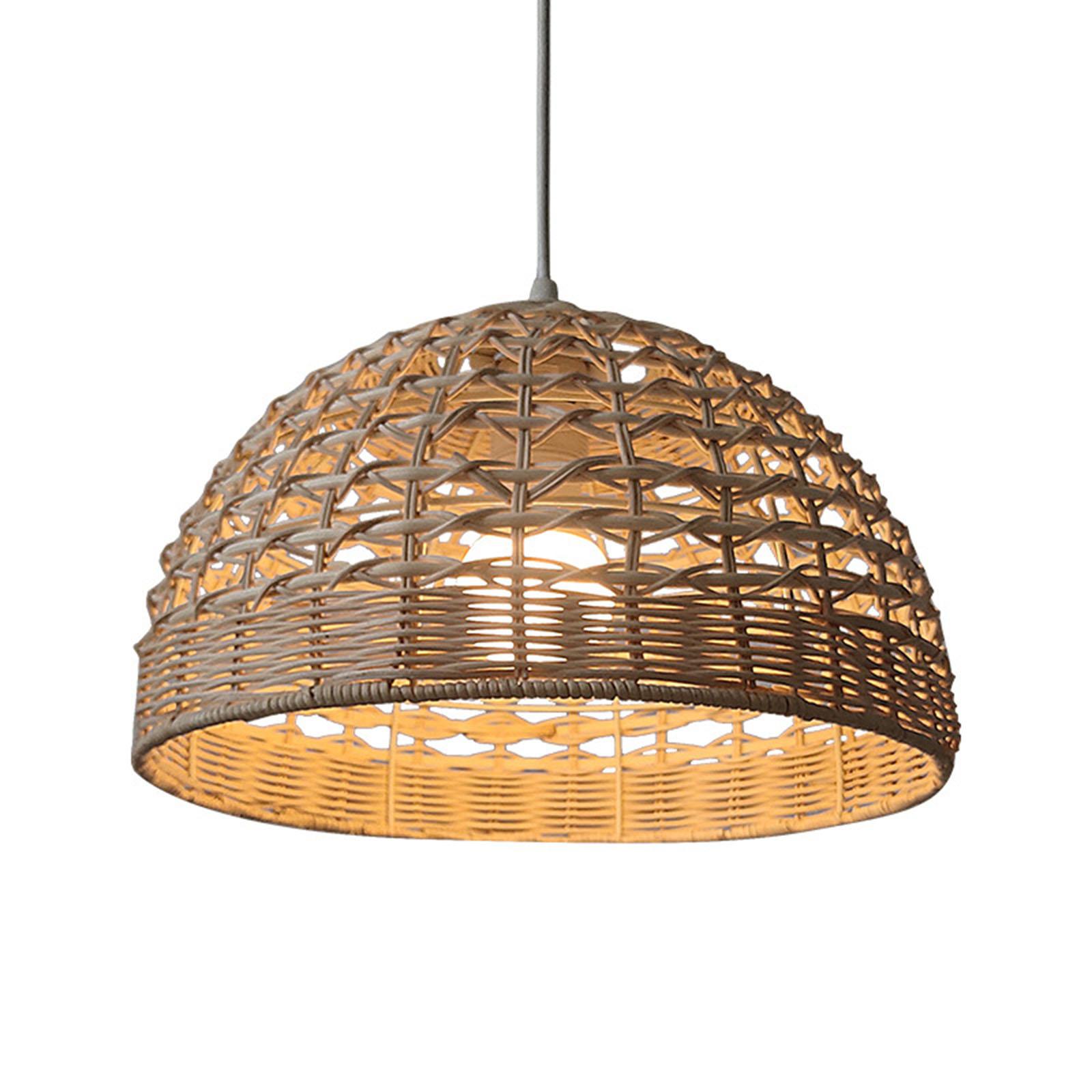 Rattan Lampshade Wicker Pendan - Wicker Pendant Shade 评论和价格