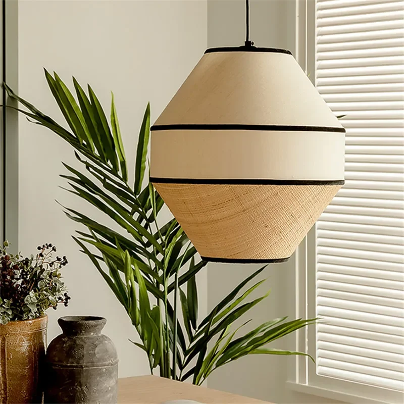 Wabi Sabi Handwoven Rattan Pen - Wicker Pendant Shade 评论和价格