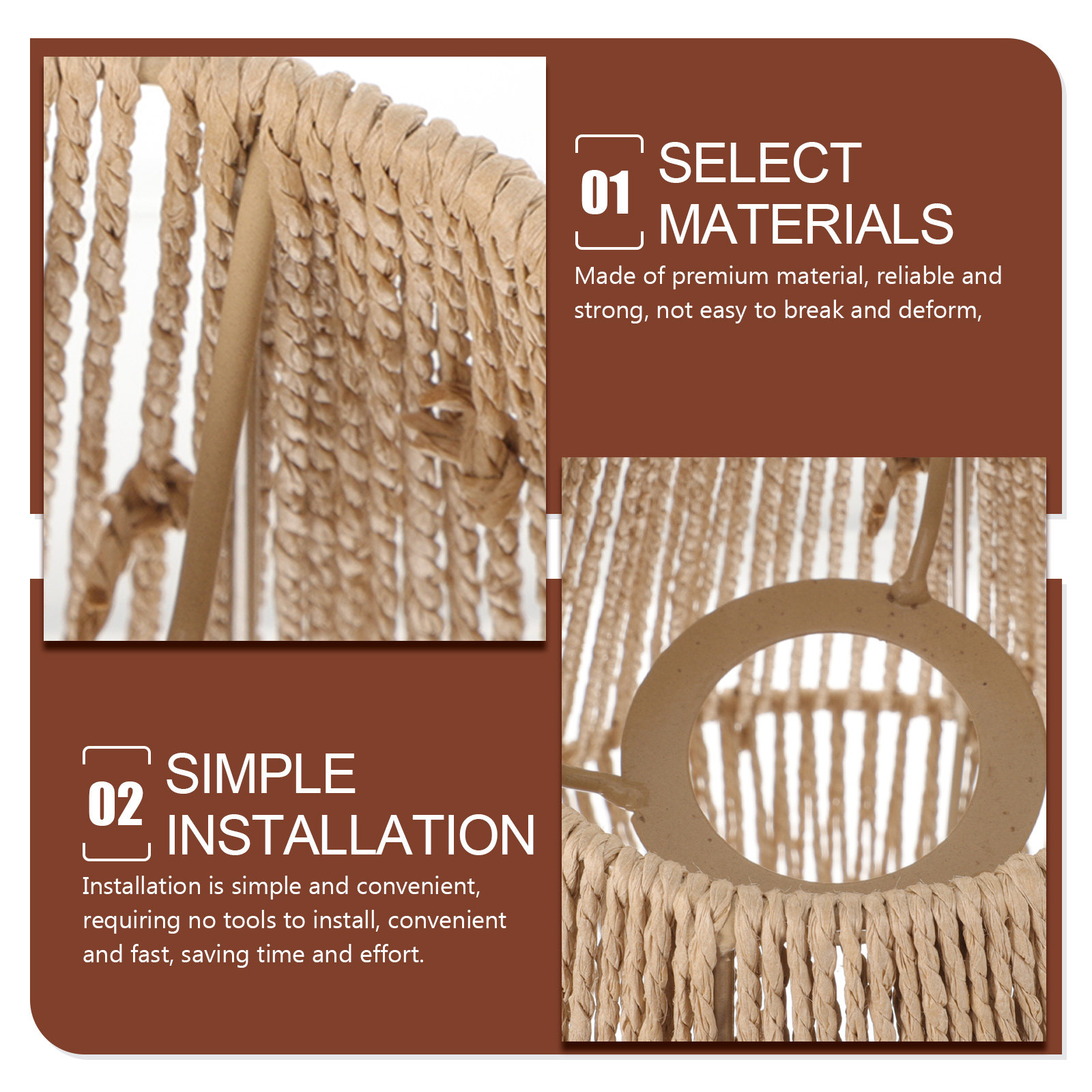 Woven Lamp Shade Retro Rustic  - Wicker Pendant Shade 评论和价格