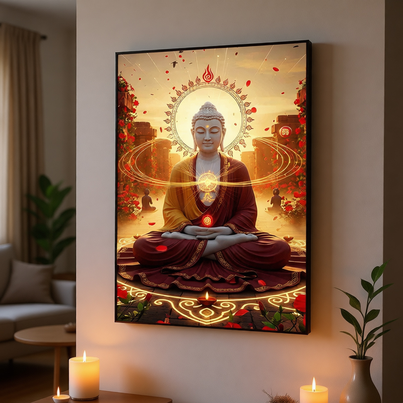 Modern Oriental Buddha Wall Ar - Interior Design Zen 评论和价格
