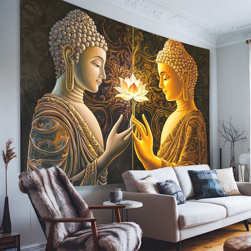Buddha Lotus Wall Tapestry Spi - Interior Design Zen 评论和价格