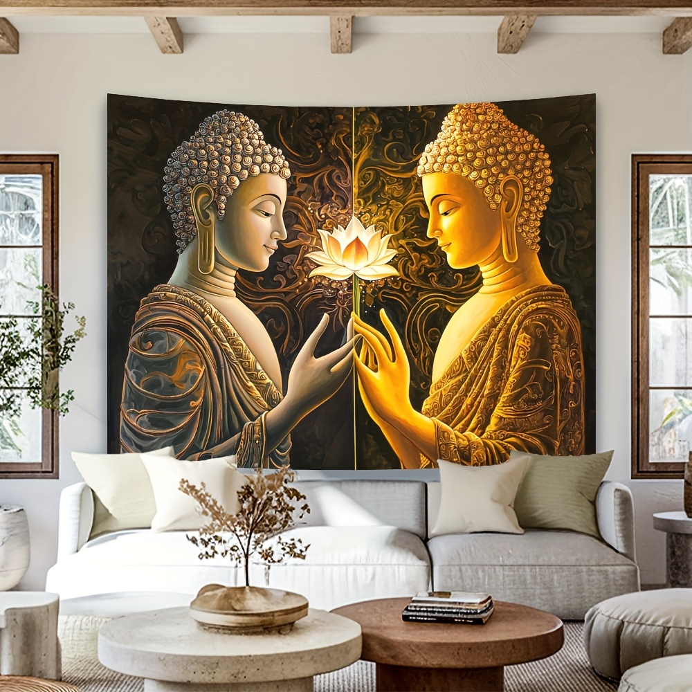 Buddha Lotus Wall Tapestry Spi - Interior Design Zen 评论和价格