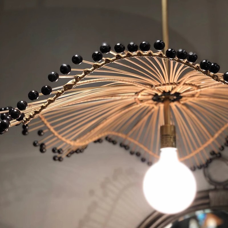 Japanese Style Wabi Sabi Handm - Wicker Pendant Shade 评论和价格