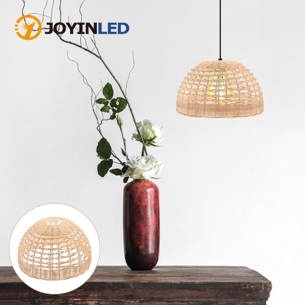 Rattan Pendant Lamp Woven Cage - Wicker Pendant Shade 评论和价格