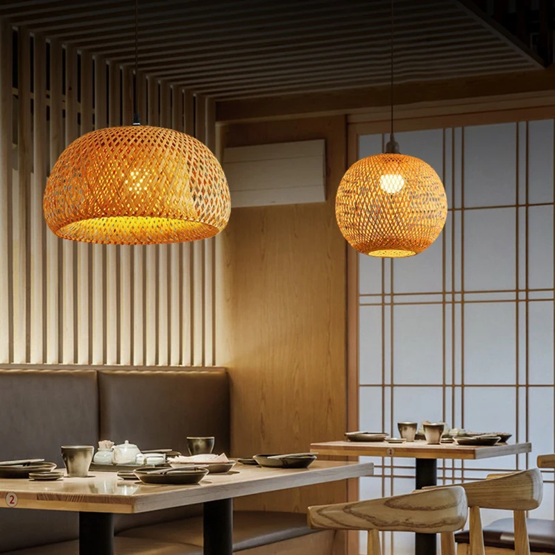 Bamboo Lantern 26cm Pendant La - Wicker Pendant Shade 评论和价格