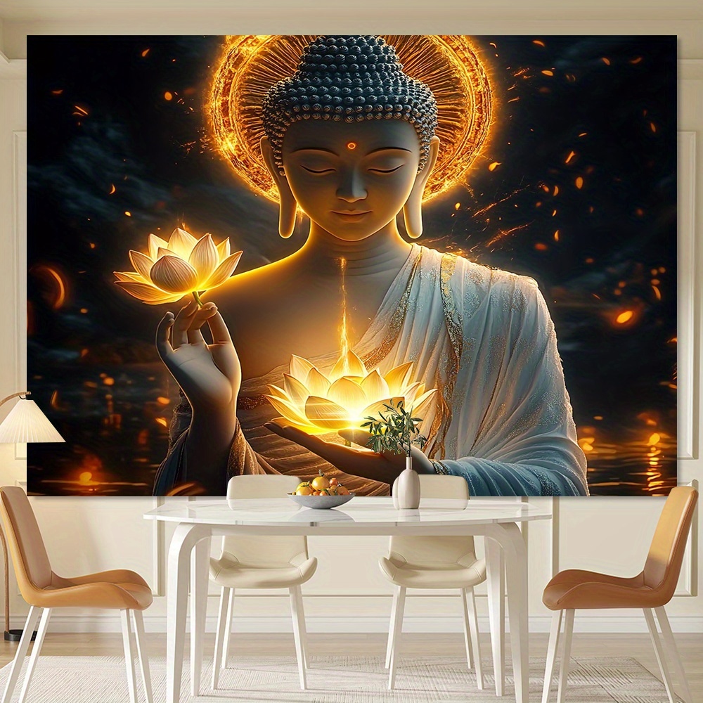 Buddha with Lotus Flower Wall  - Interior Design Zen 评论和价格