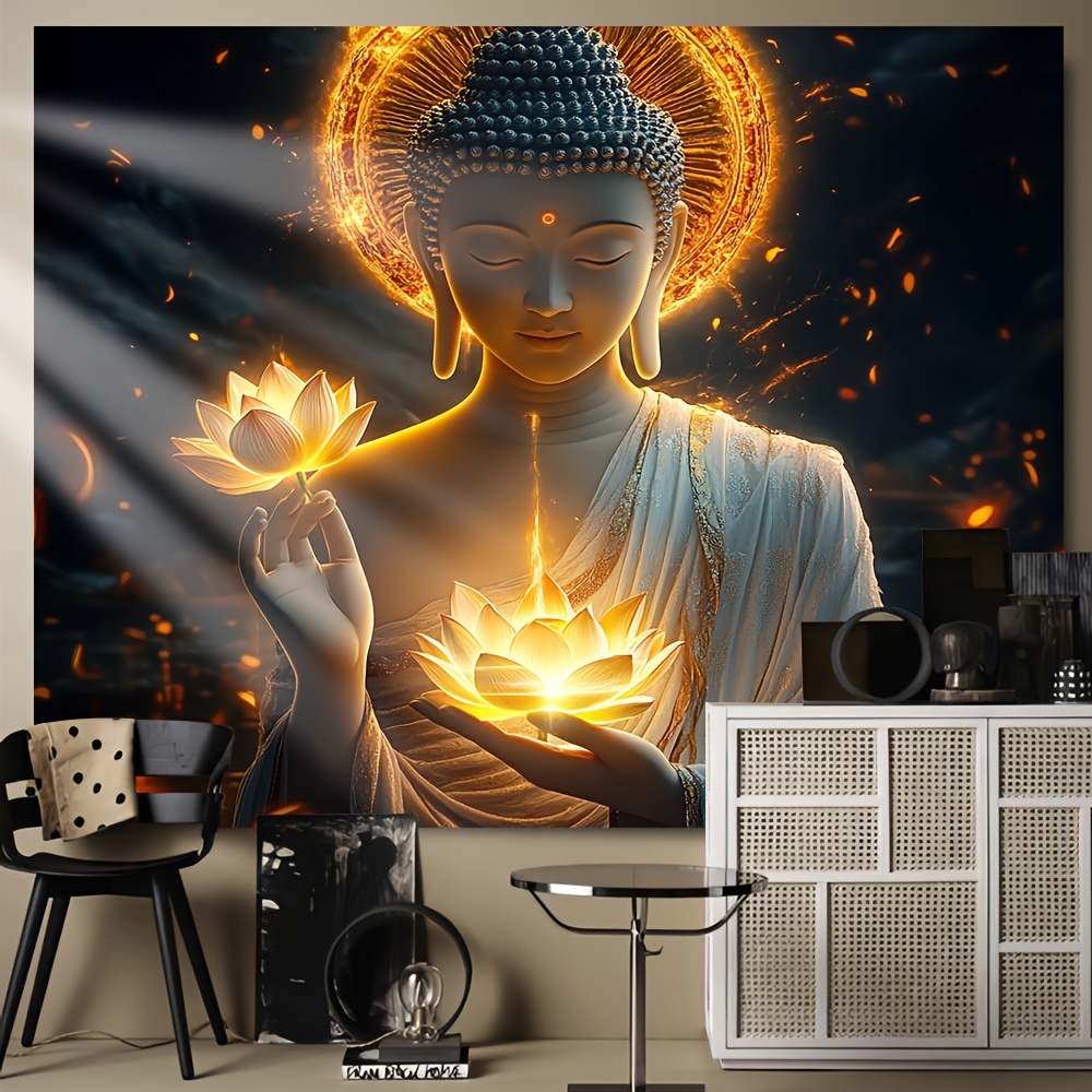 Buddha with Lotus Flower Wall  - Interior Design Zen 评论和价格