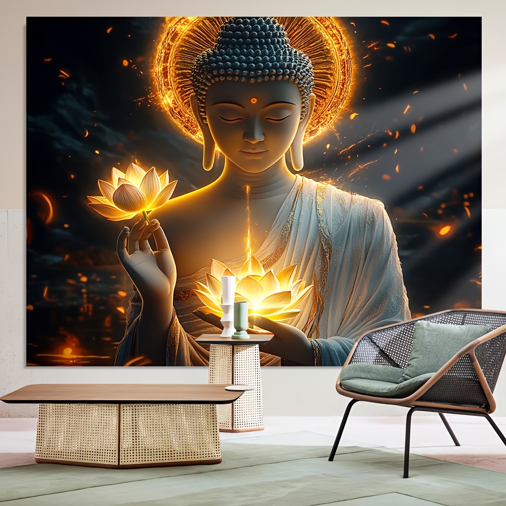 Buddha with Lotus Flower Wall  - Interior Design Zen 评论和价格