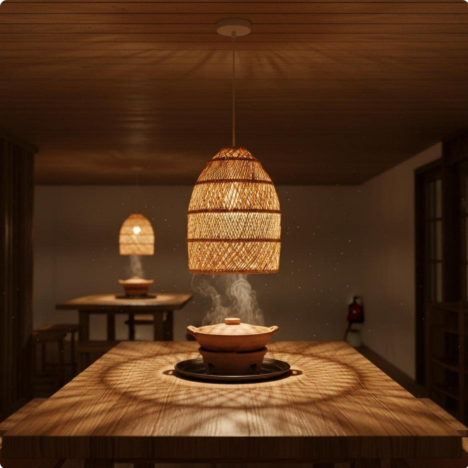Creative Rustic Woven Lamp Sha - Wicker Pendant Shade 评论和价格