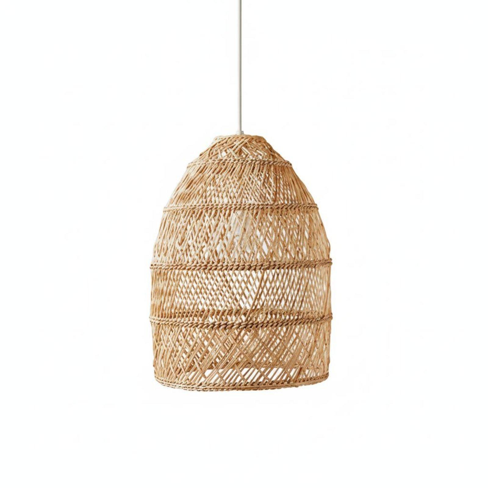 Creative Rustic Woven Lamp Sha - Wicker Pendant Shade 评论和价格