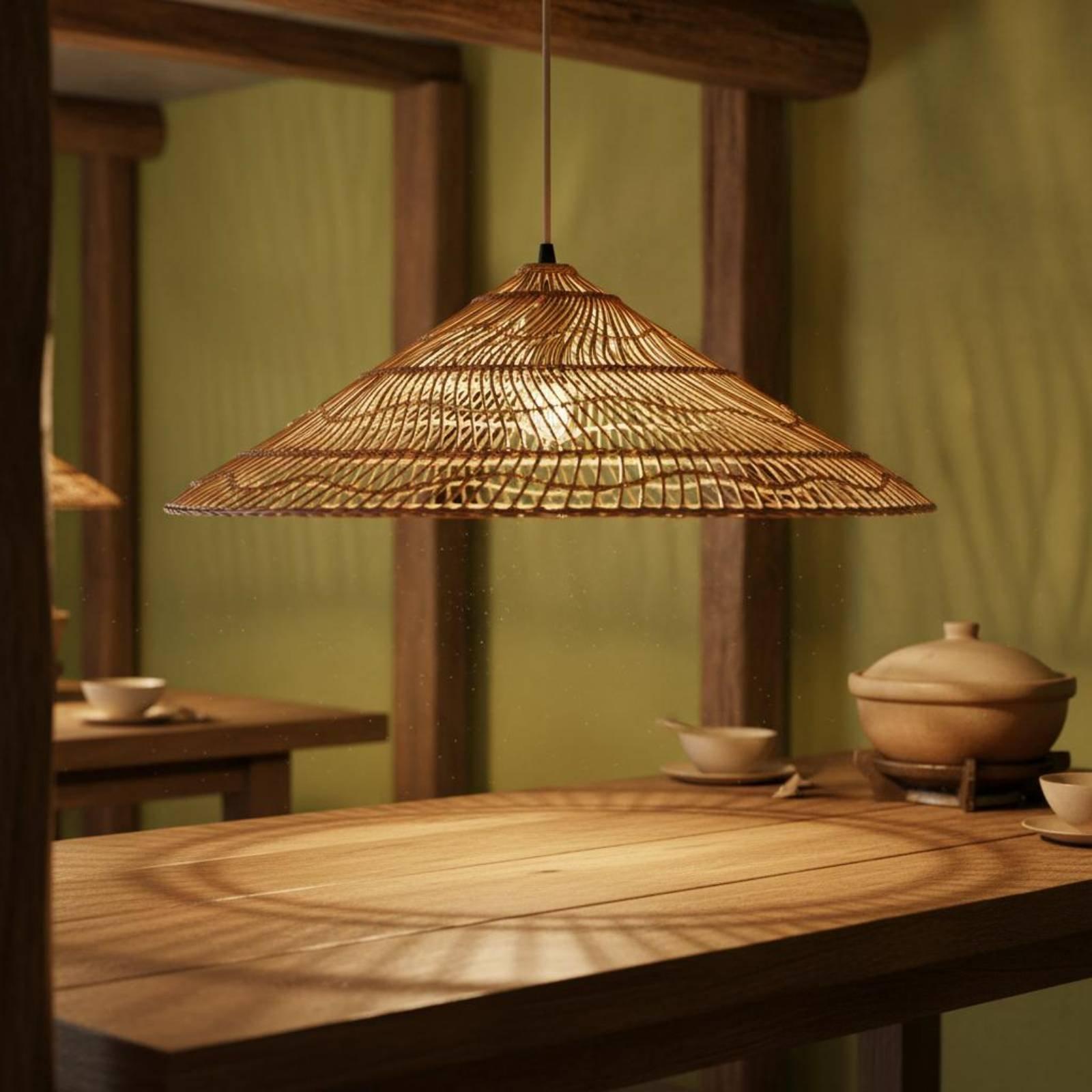 Creative Rustic Woven Lamp Sha - Wicker Pendant Shade 评论和价格