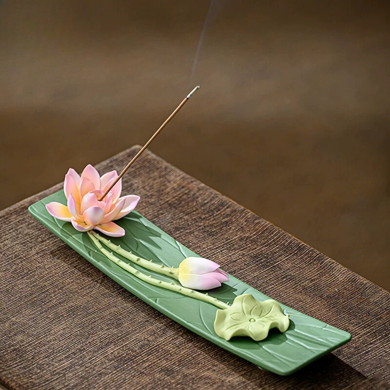 CZ ceramic handmade lotus thre - Interior Design Zen 评论和价格