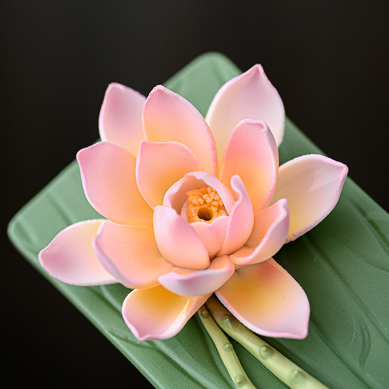 CZ ceramic handmade lotus thre - Interior Design Zen 评论和价格