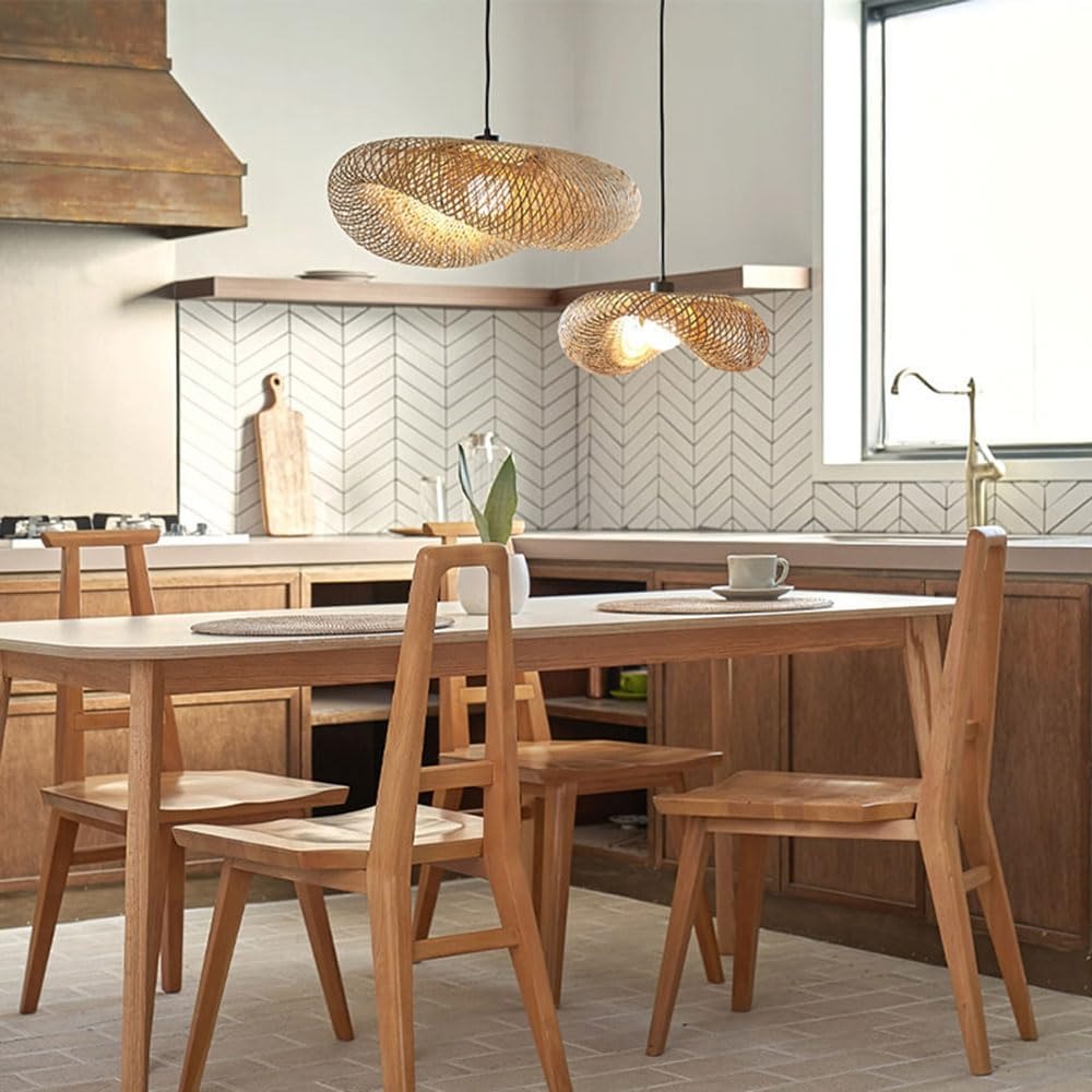 40/50/60cm E26/E27 Wicker Wove - Wicker Pendant Shade 评论和价格