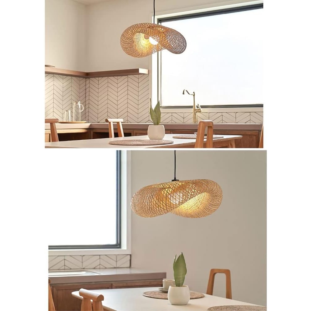 40/50/60cm E26/E27 Wicker Wove - Wicker Pendant Shade 评论和价格