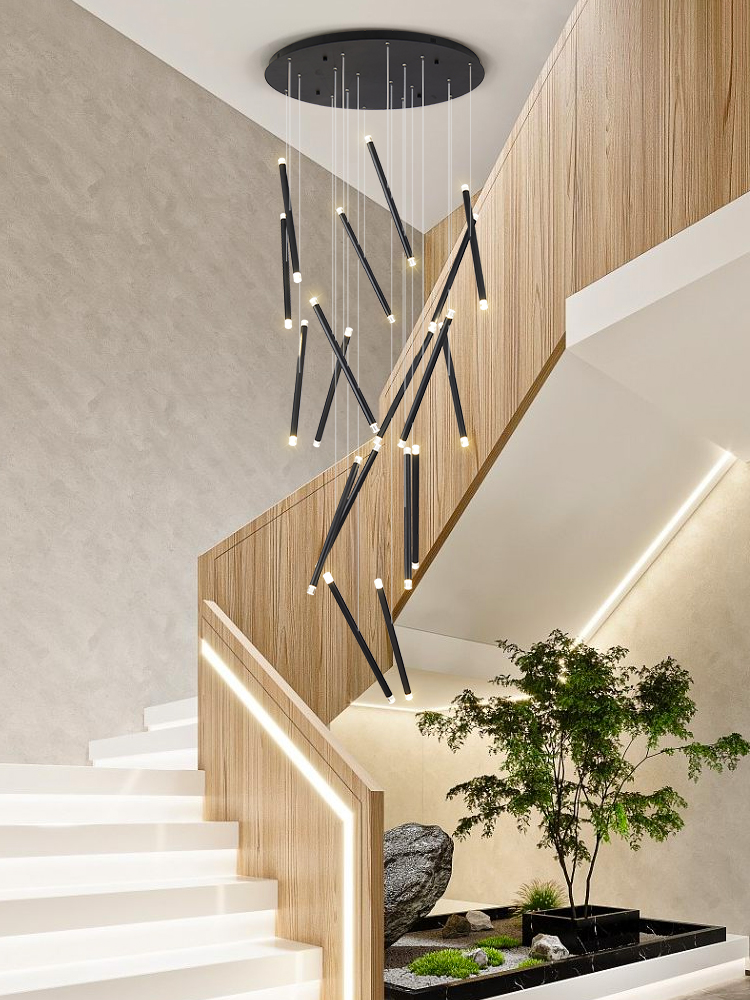 Modern Chandelier LED Stair Ch - Interior Design Deck 评论和价格