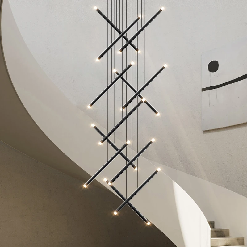 Modern Chandelier LED Stair Ch - Interior Design Deck 评论和价格