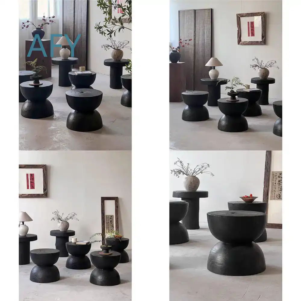 Carbonized Wood Stool for Home - Interior Design Zen 评论和价格