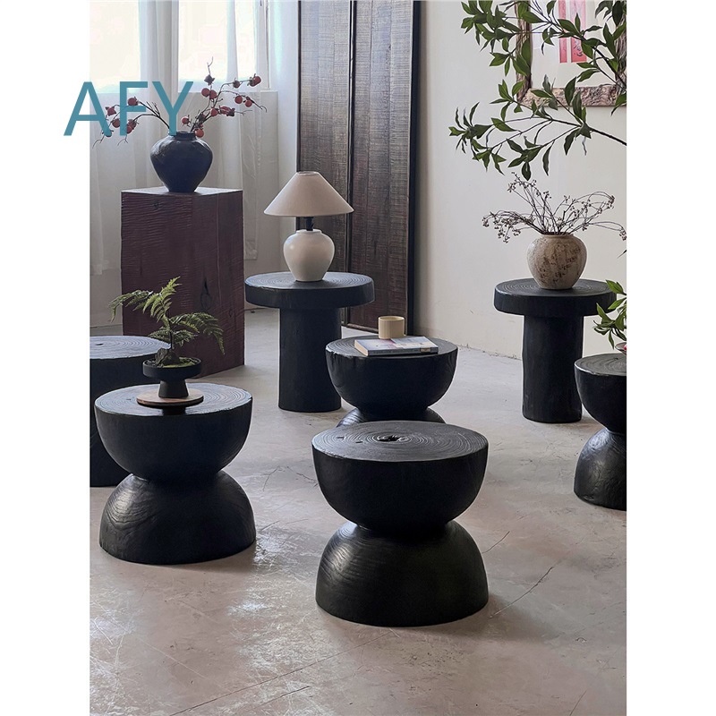 Carbonized Wood Stool for Home - Interior Design Zen 评论和价格