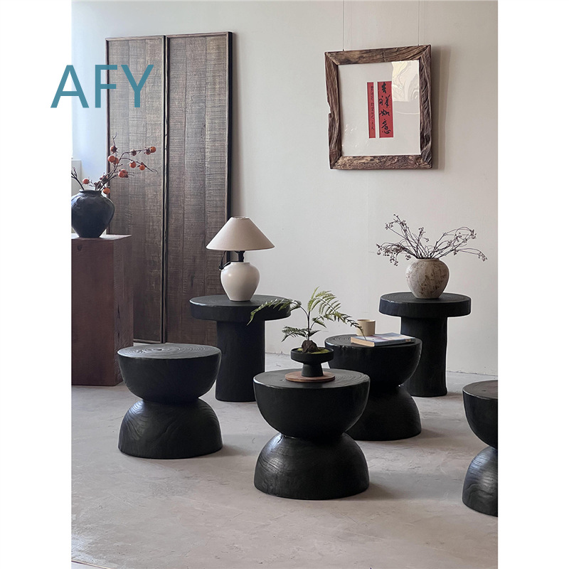 Carbonized Wood Stool for Home - Interior Design Zen 评论和价格
