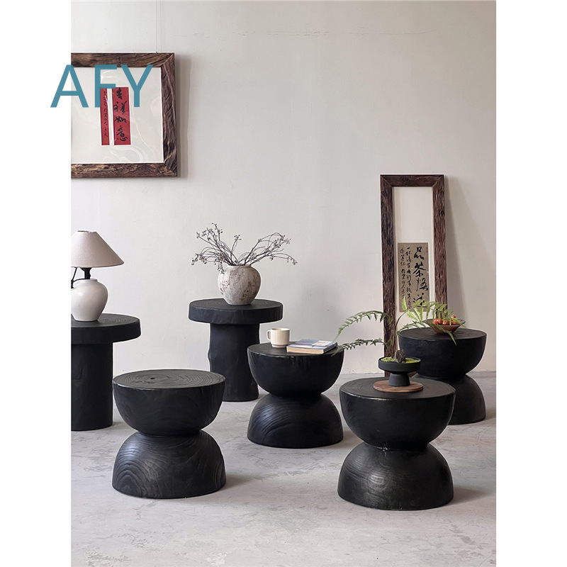 Carbonized Wood Stool for Home - Interior Design Zen 评论和价格
