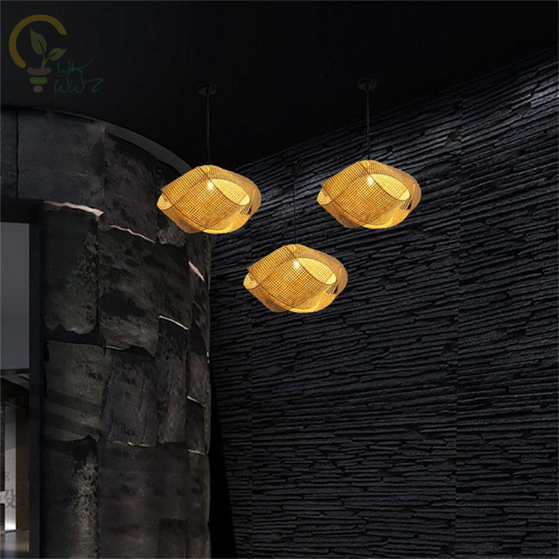 New Chinese Bamboo Wicker Ratt - Wicker Pendant Shade 评论和价格