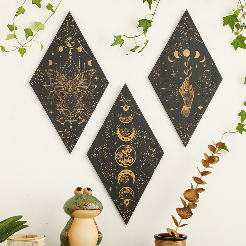 Geometric Carved Wooden Triang - Geometric Shelf Triangle 评论和价格