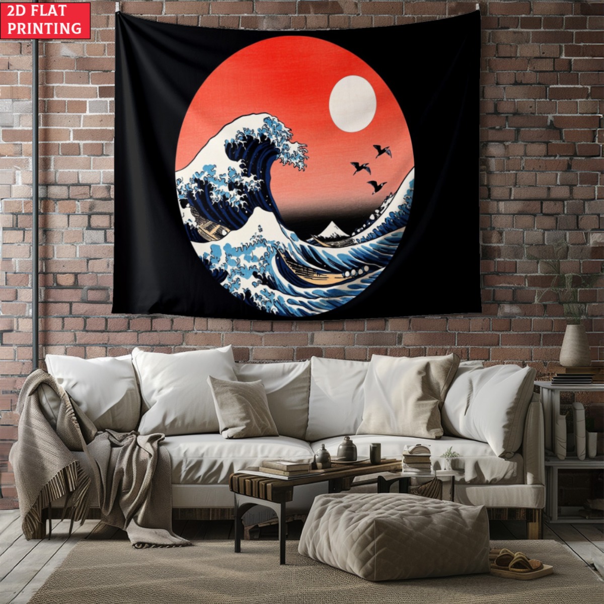 unframed Japanese Wave Sunset  - Interior Design Zen 评论和价格