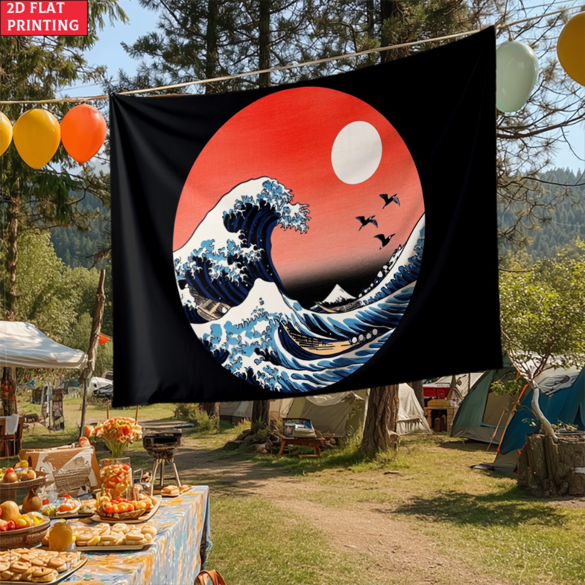 unframed Japanese Wave Sunset  - Interior Design Zen 评论和价格