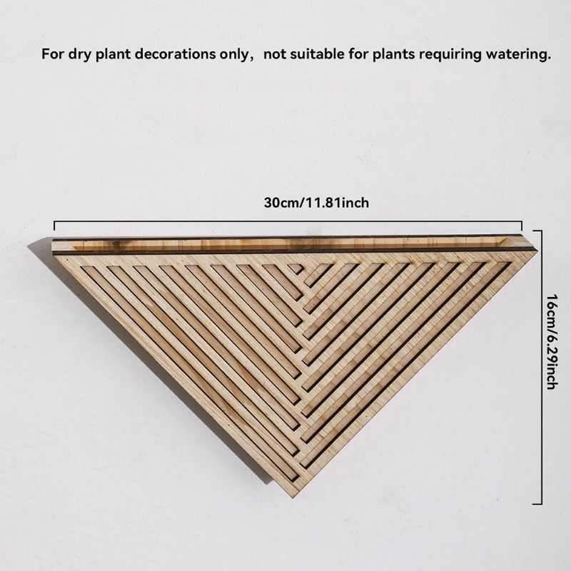 1pcs Light Wood Geometric Line - Geometric Shelf Triangle 评论和价格